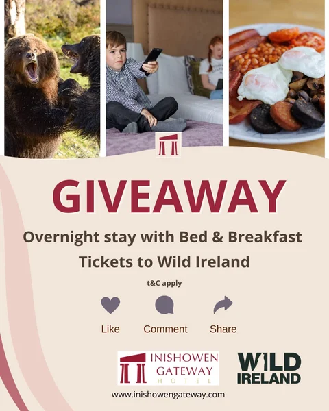 Win a One night Bed & Breakfast + Family pass to Wild Ireland Sanctuary