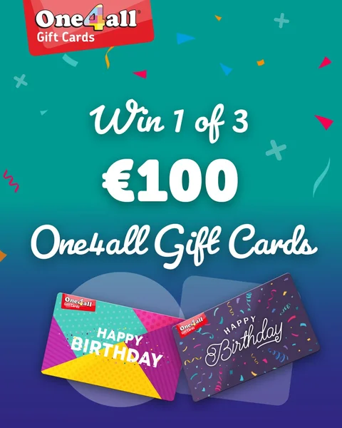 Win 1 of 3 €100 One4all Gift Cards