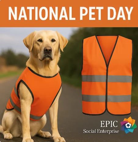 Win a personalised hi-vis dog vest and a matching adult hi-vis vest