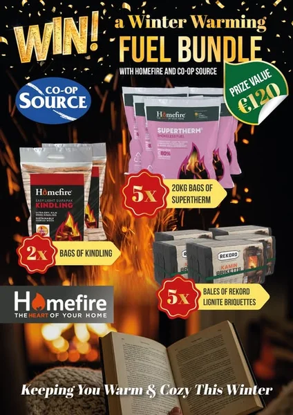 Win a Winter Warming Fuel Bundle worth €120 from Homefire & Co-op Source