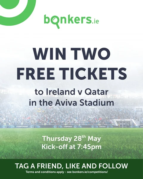Win 2 tickets to Ireland v Qatar at the Aviva stadium on Thursday the 28th of May