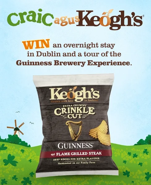 Win an overnight stay for 2 adults at a Dublin hotel and 2 tickets to the Guinness Brewery Experience