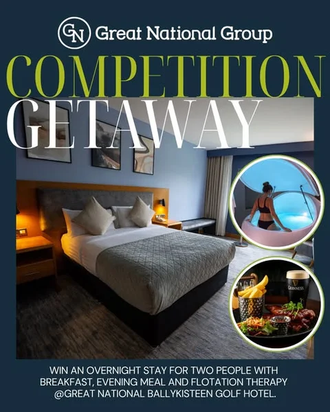 Win an Overnight Stay for Two at Great National Ballykisteen Golf Hotel