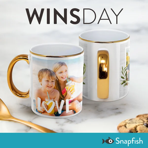 Win stunning Gold Rim Mugs