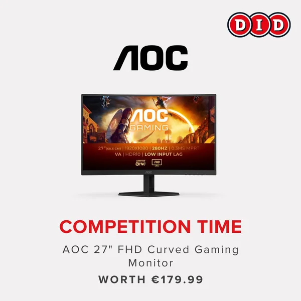 Win an AOC 27" FHD Curved Gaming Monitor from DID Electrical