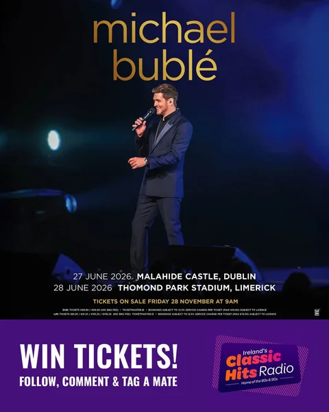 Fancy winning ticket to see @michaelbuble in @malahide_castle on the 27th June 2026 or @thomondparkstadium on the 28th June?