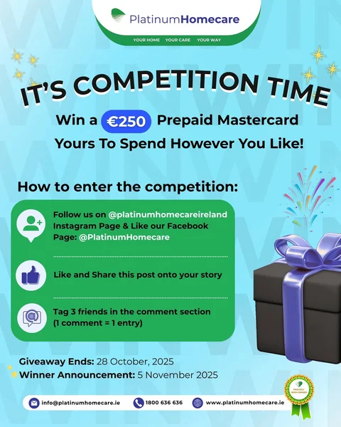 Win a €250 Prepaid Mastercard from Platinum Homecare