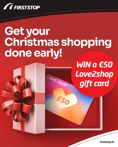 Win a €50 Love2Shop Gift Card from First Stop Tyres & Car Services