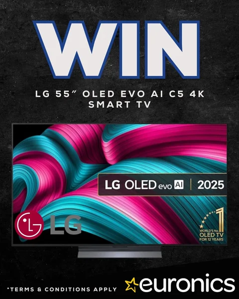 Win a stunning LG 55” OLED EVO AI 4K Smart TV from Euronics Ireland