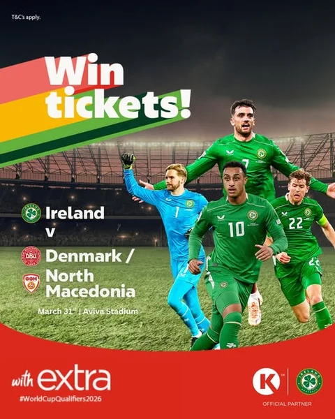 Win Tickets to Ireland vs Denmark/North Macedonia Match