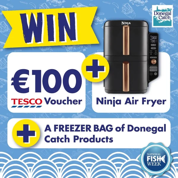 Win a €100 Tesco Voucher, a Ninja Double Stack Air Fryer, and a freezer bag