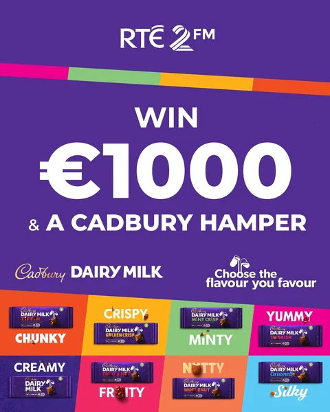 Win €1,000 plus a delicious Cadbury Dairy Milk Hamper