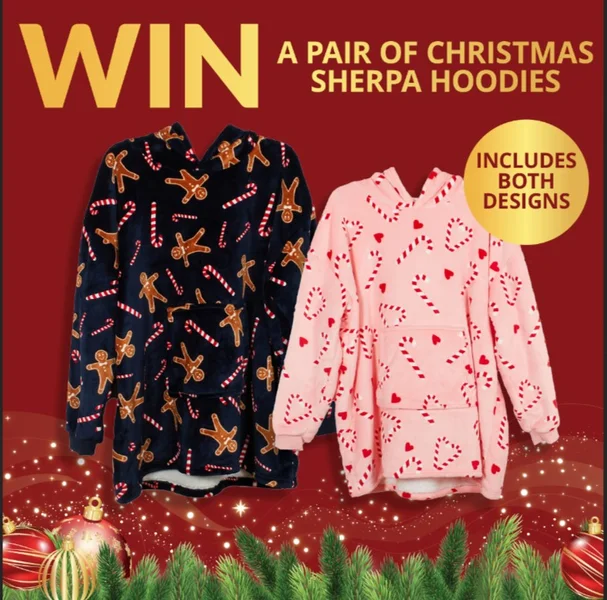 Win a pair of Christmas Sherpa Hoodies