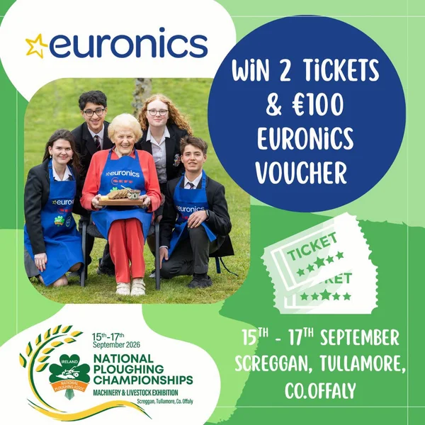 Win a €100 Euronics Voucher & 2 Tickets to the 2026 National Ploughing Championships