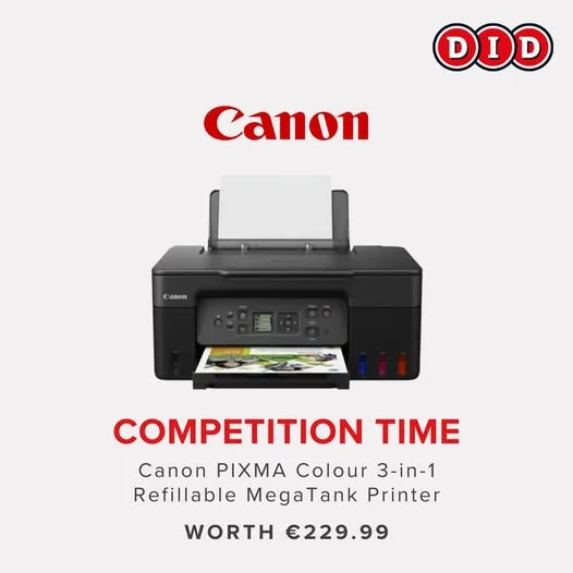 Win a Canon PIXMA G3570 MegaTank 3-in-1 Printer from DID Electrical