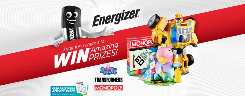 Win Monopoly games, Peppa Pig toys and  Transformers toys