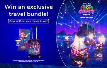 Win a Super Mario Galaxy Movie Themed Cosmic Travel Bundle*