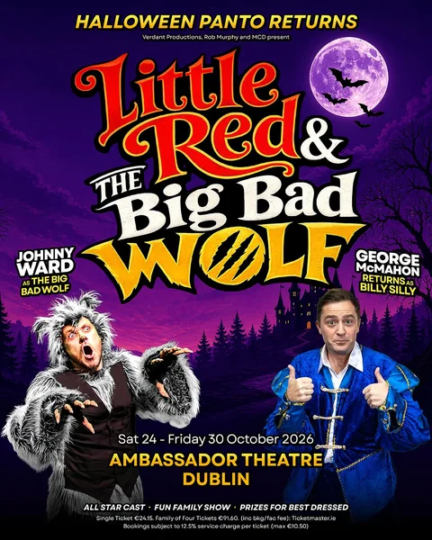 Win 2 family passes (5 tickets per pass) to Little Red & The Big Bad Wolf in The Ambassador Dublin on 28th October
