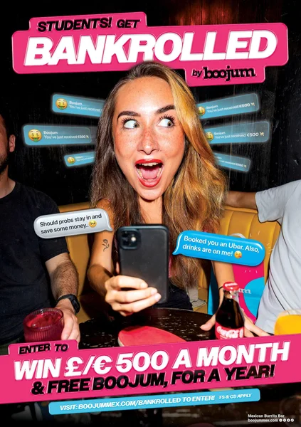 Win a guaranteed €500 no-strings cash drop every month for a whole year (Students)