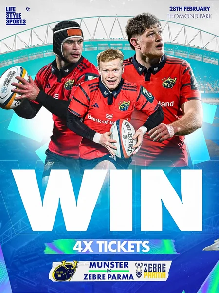 Win 4 tickets to see @munsterrugby 🏉 take on Zebre at Thomond Park