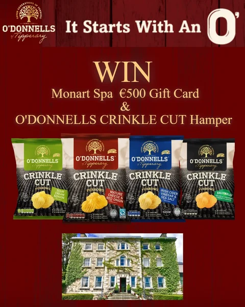 Win a €500 Monart Hotel & Spa Voucher and O'Donnells Hamper