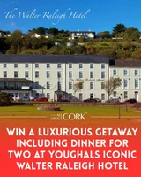 Win an overnight stay for two at the iconic Walter Raleigh Hotel in Youghal
