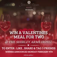 Win a Romantic Meal for Two at The Shirley Arms Hotel