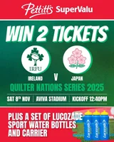 Win 2 TICKETS to see Ireland 🇮🇪 take on Japan 🇯🇵 in the Quilter Nations Series 2025