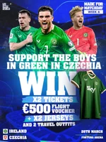 Win flights and tickets to see Ireland in Czechia