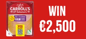 Win €2,500 worth of cash & prizes.