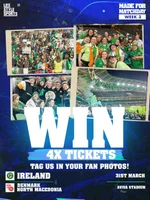 Win 4 Tickets to Ireland v Denmark/North Macedonia from Life Style Sports