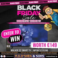 Win a Walker 32" TV worth €149 from Md O Sheas