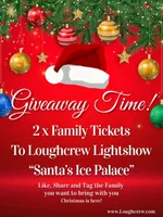 2 x Family Tickets to the magical Loughcrew Lightshow – Santa’s Ice Palace
